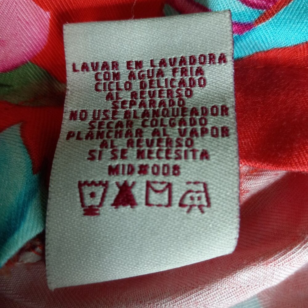 Caribbean Joe Size 3X Hawaiian Shirt Womens Floral Short Sleeves Coconut Buttons - Picture 9 of 11